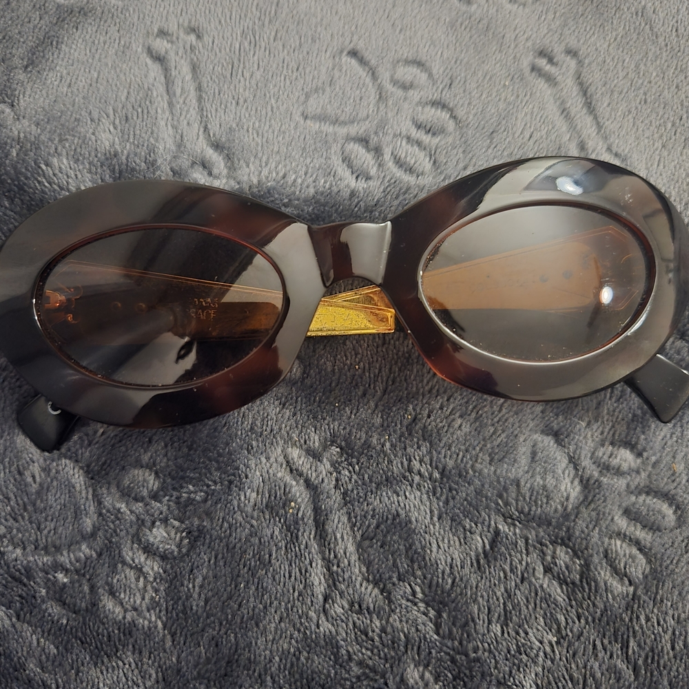 Versace Black and Brown Sunglasses